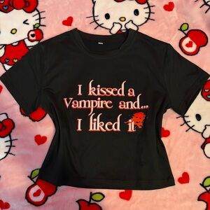 I Kissed a Vampire Crop Top size L